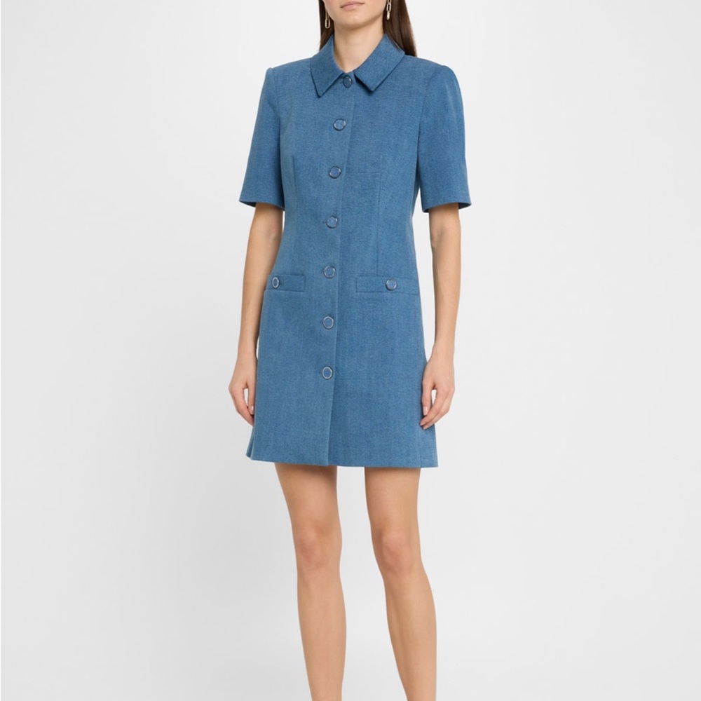 NWT Veronica Beard Paige Dress, 00, Sea Glare